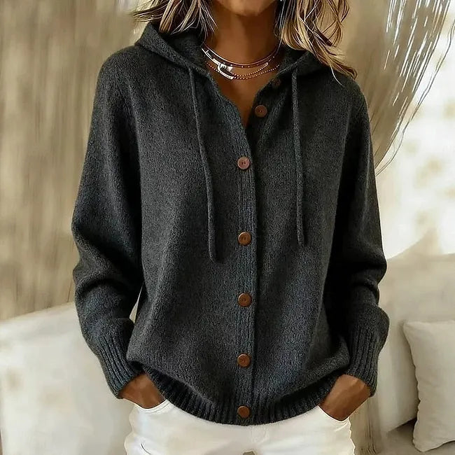 Goldie | Cardigan Boutonné à Capuche