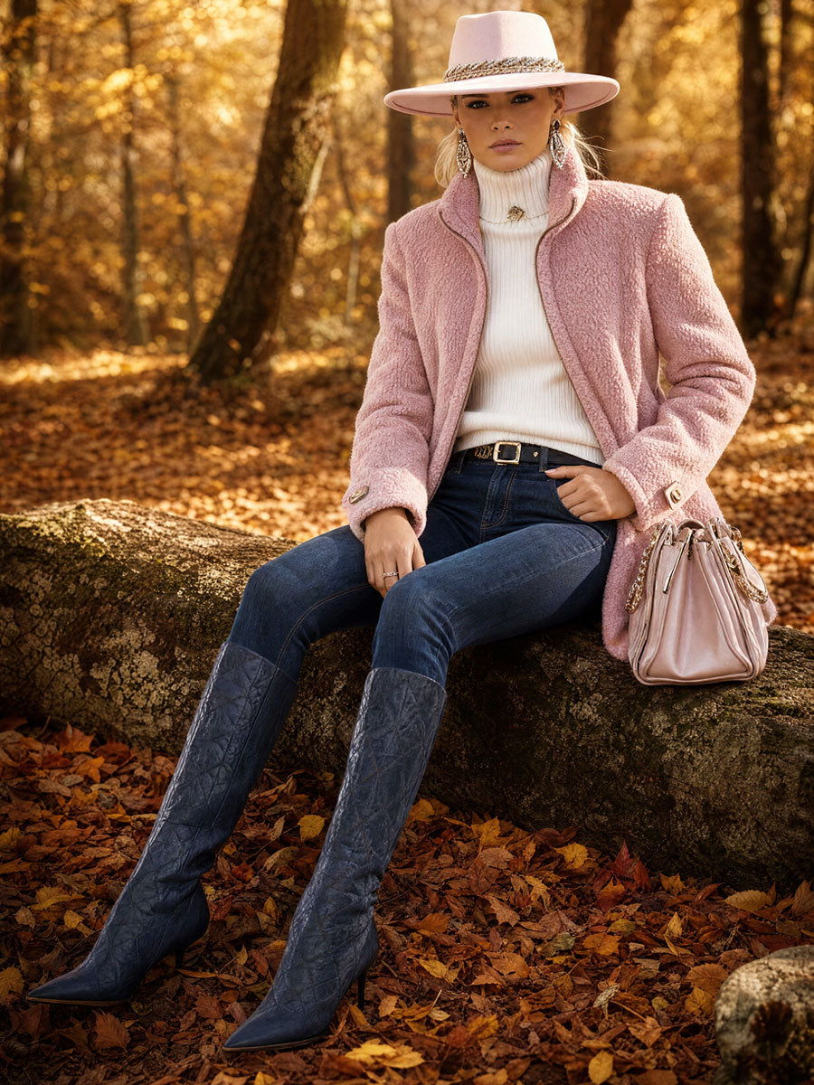 Rosalie | Veste polaire rose vintage zippée
