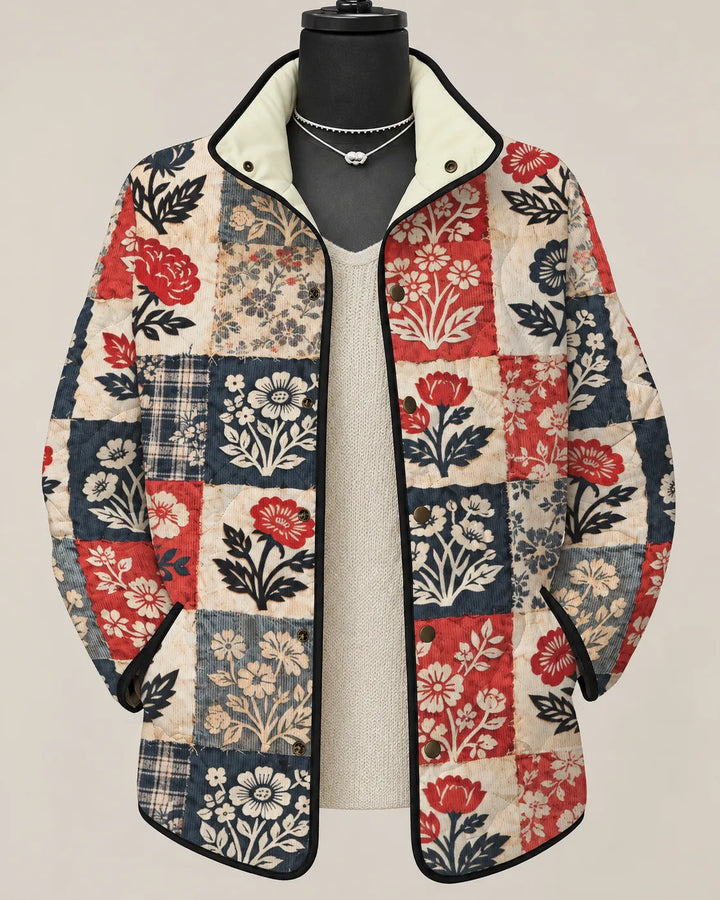 Eliana | Veste Matelassée Fleurie Jardin Doux