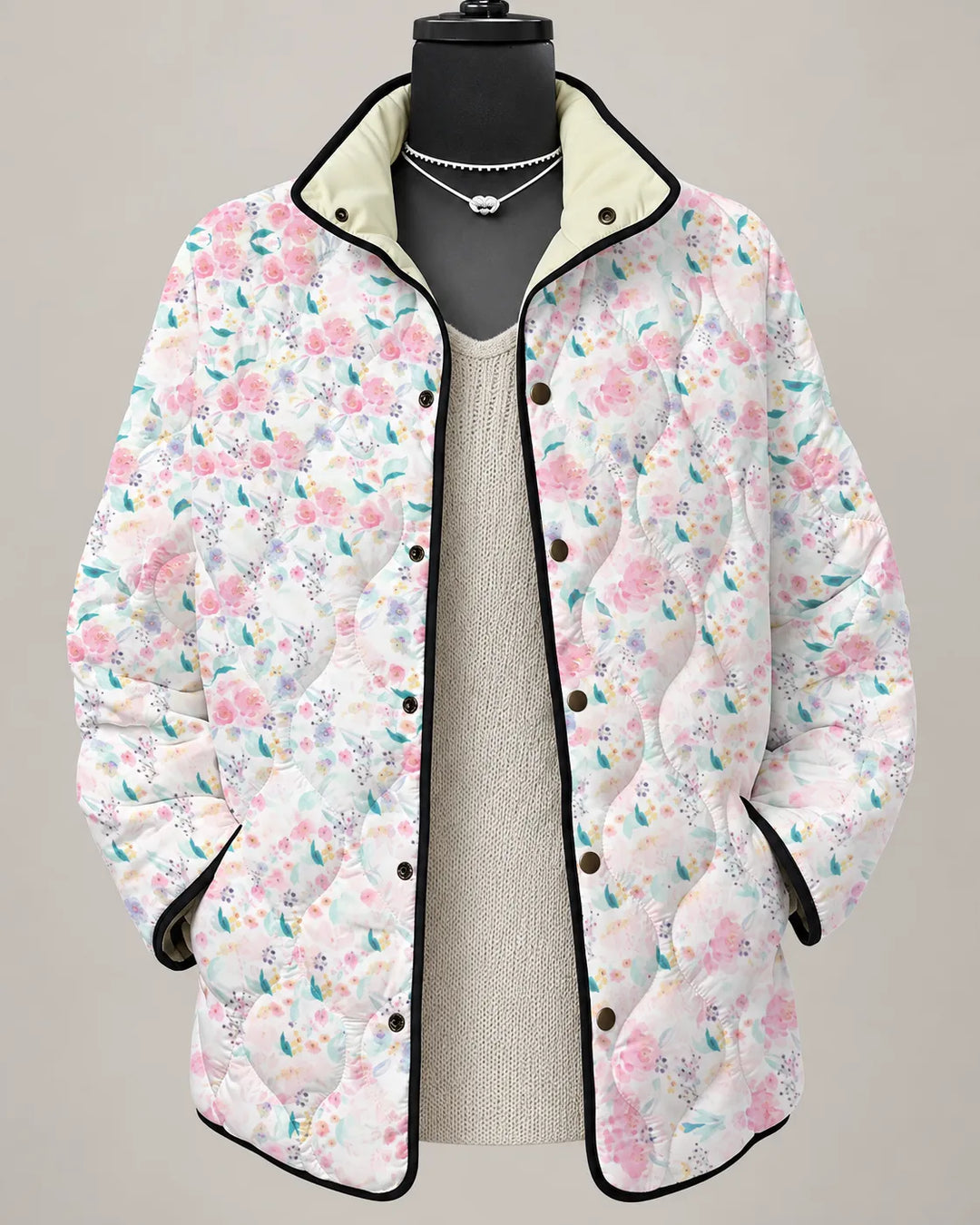 Juliette | Veste Matelassée Patchwork Jardin de Roses