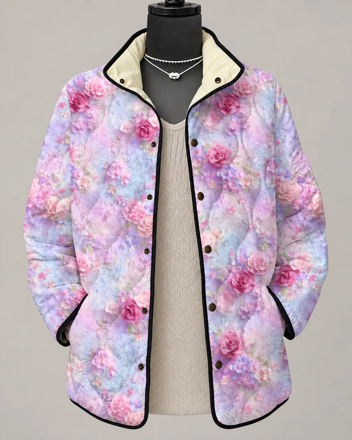 Eliana | Veste Matelassée Patchwork Fleurs Sauvages