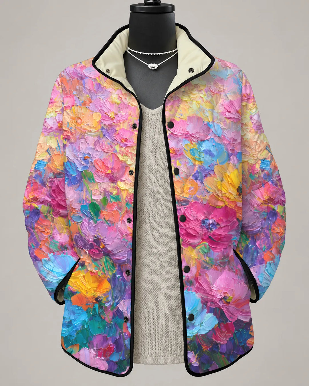 Rosalie | Veste Matelassée Patchwork Jardin de Fraises