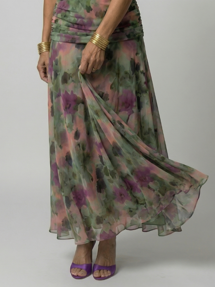 Maison Élise | Robe Midi Décontractée à Épaules Dénudées Calen