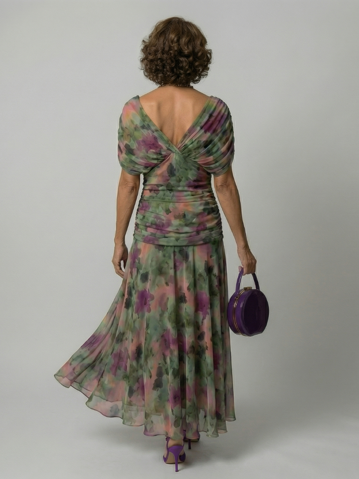 Maison Élise | Robe Midi Décontractée à Épaules Dénudées Calen