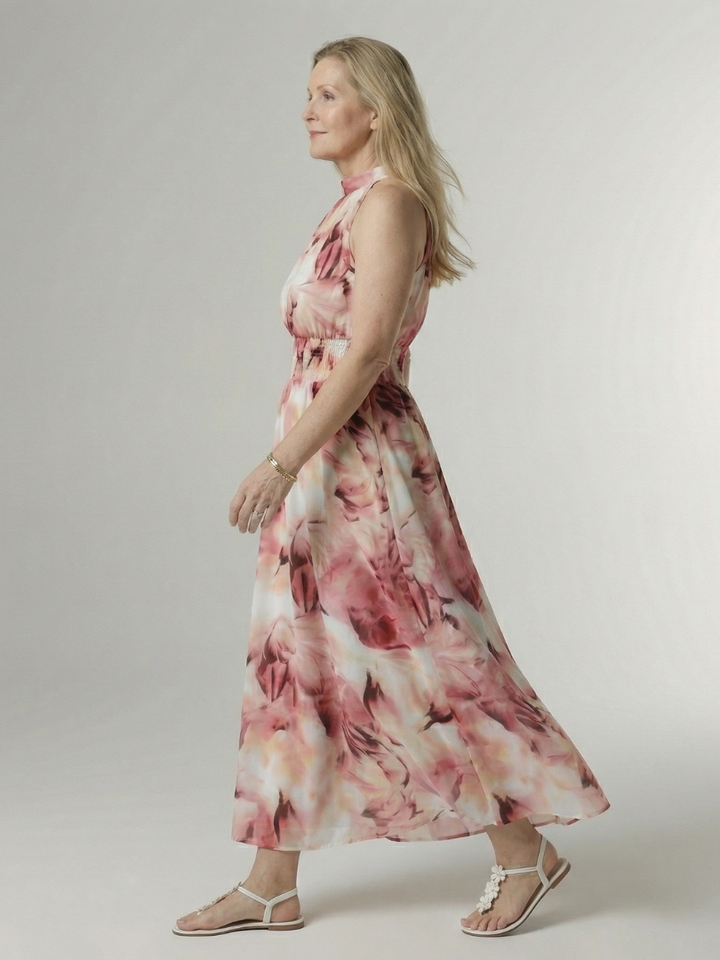 Maison Élise | Robe Midi à Encolure Halter Froncée Sylin