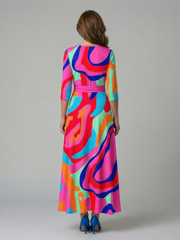Maison Élise | Robe Midi Croisée à Col Celine