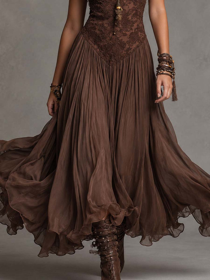 Olivia | Robe Longue Corset en Dentelle