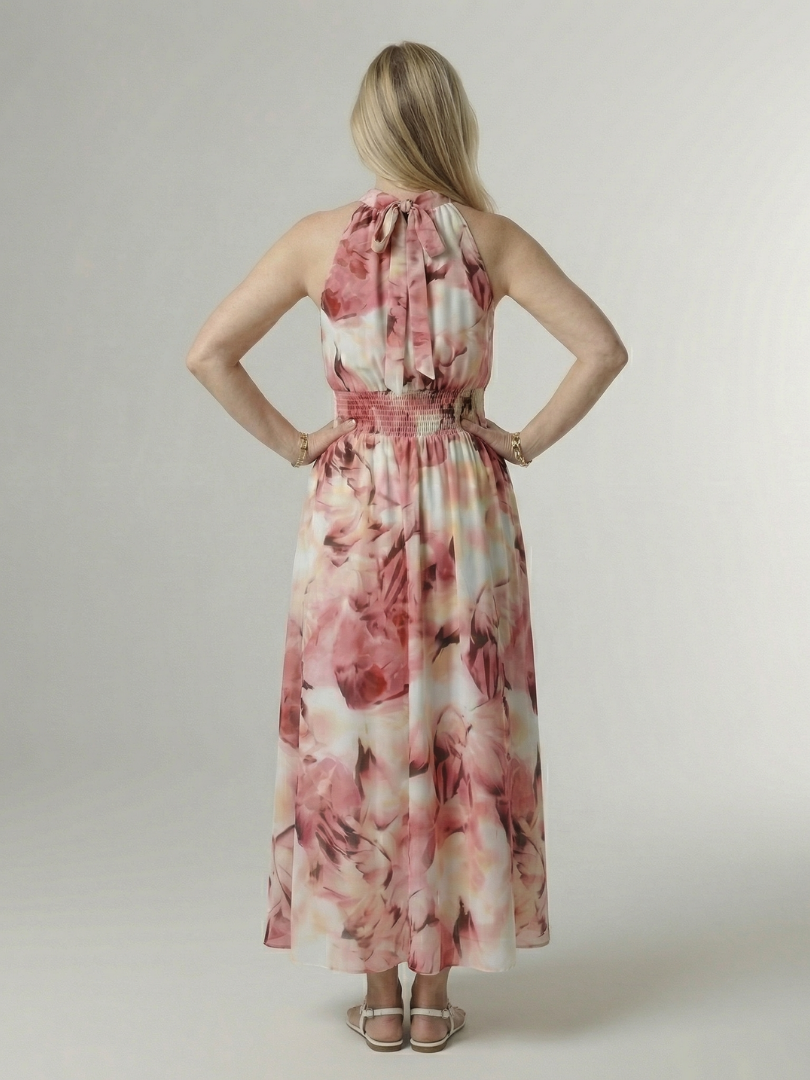 Maison Élise | Robe Midi à Encolure Halter Froncée Sylin