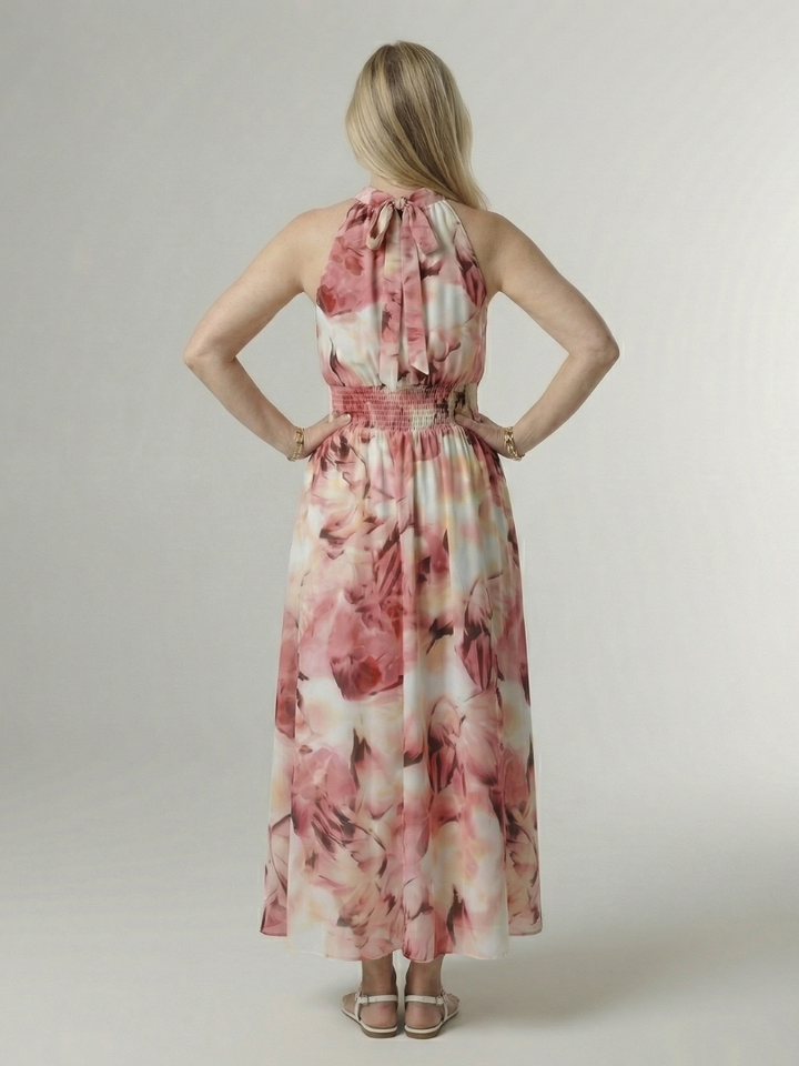 Maison Élise | Robe Midi à Encolure Halter Froncée Sylin