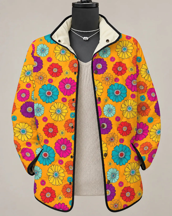 Celestine | Veste Matelassée Patchwork Soleil