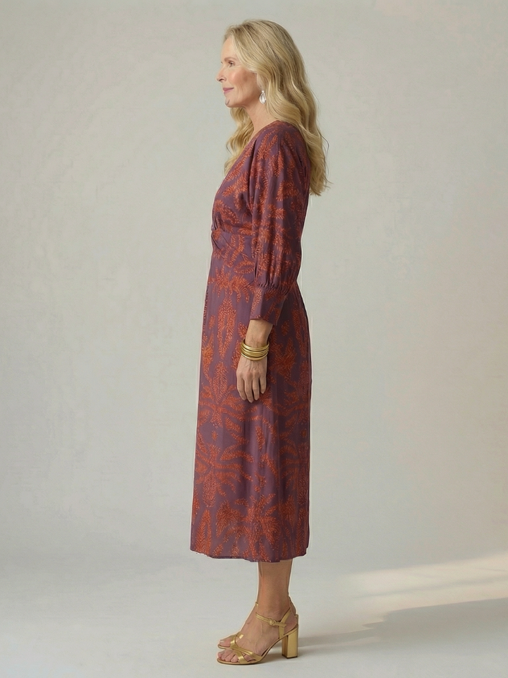 Maison Élise | Robe Midi Wrap Naturelle Lune