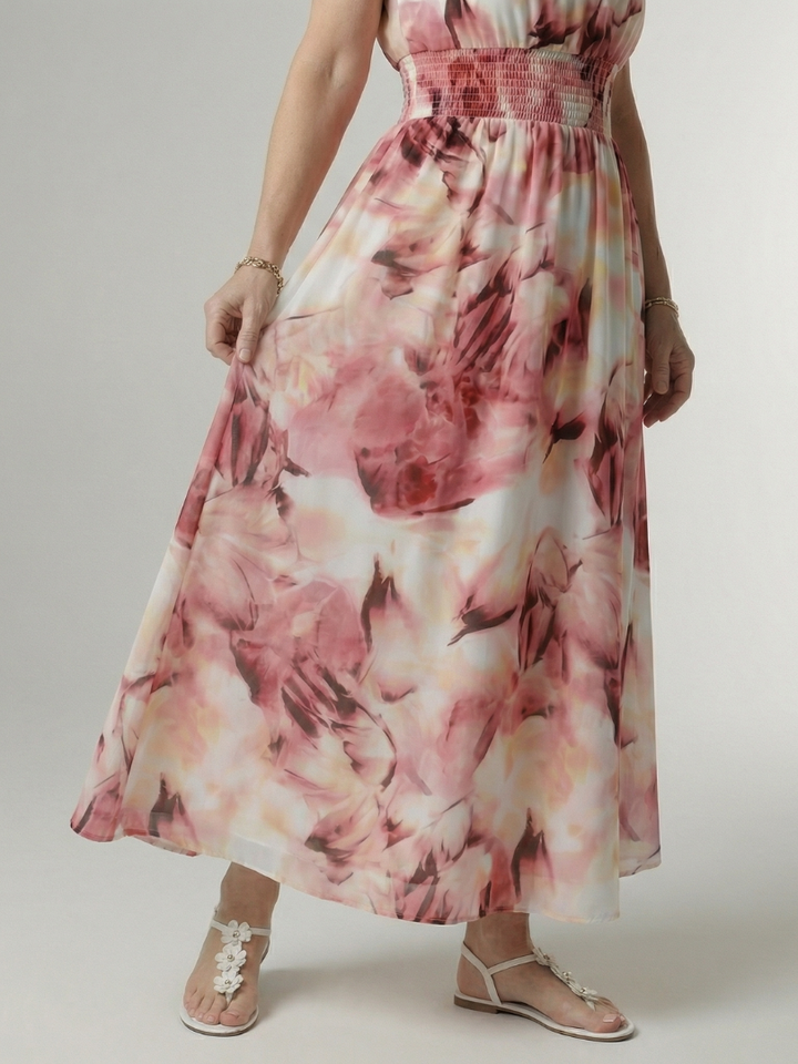 Maison Élise | Robe Midi à Encolure Halter Froncée Sylin