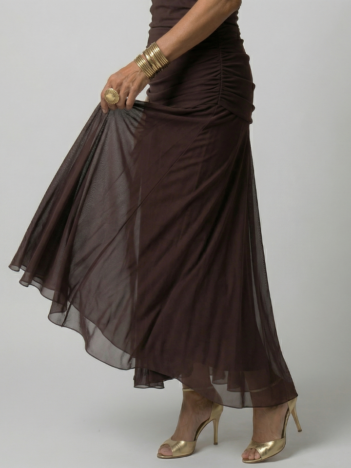 Maison Élise | Robe Midi Décontractée à Épaules Dénudées Calen