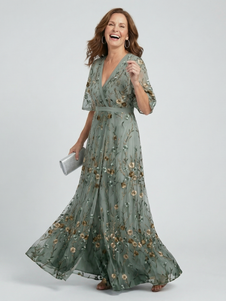 Maison Élise | Robe Maxi Halter Bloom Flow Selora