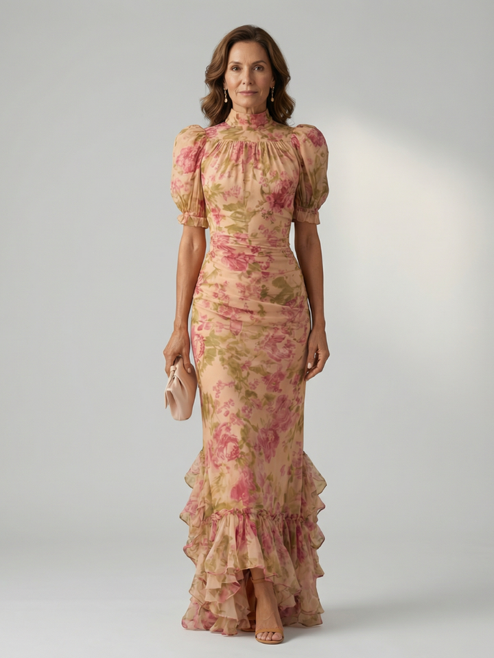 Maison Élise | Robe Maxi à Col Montant Doux Vianne