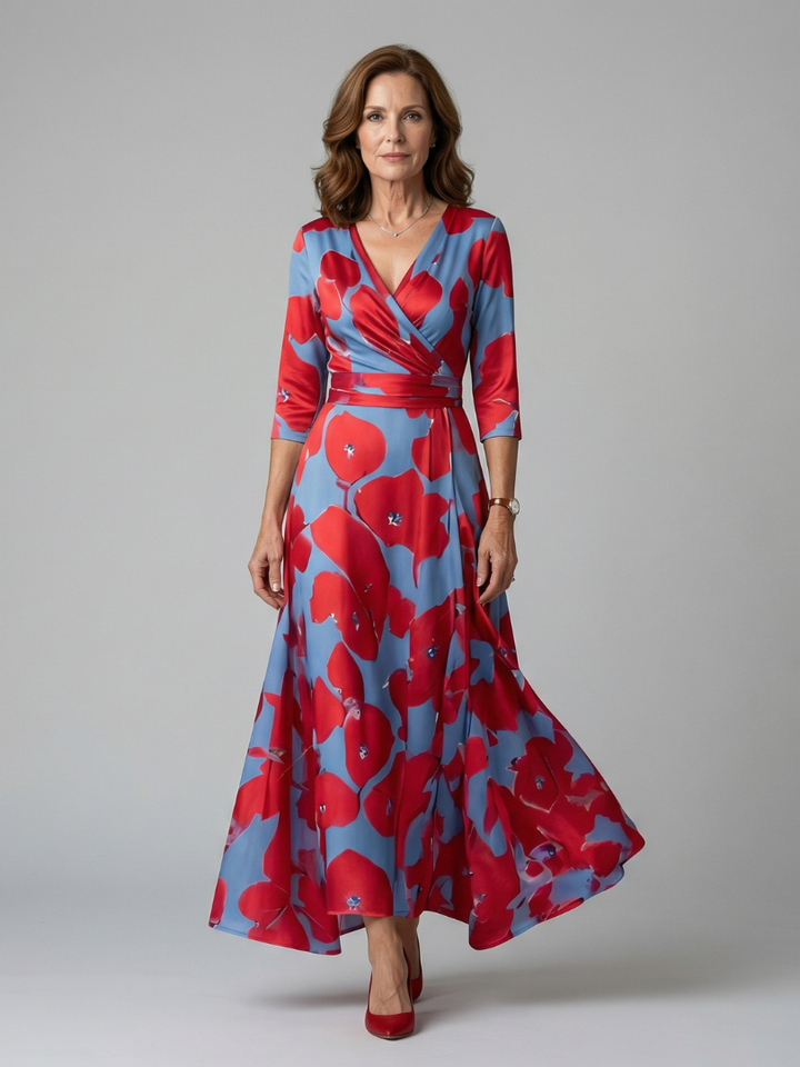 Maison Élise | Robe Midi Croisée à Col Celine
