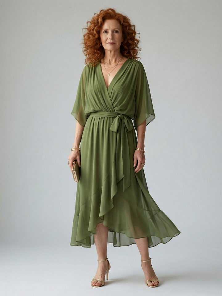 Maison Élise | Robe Midi Drapée Elric