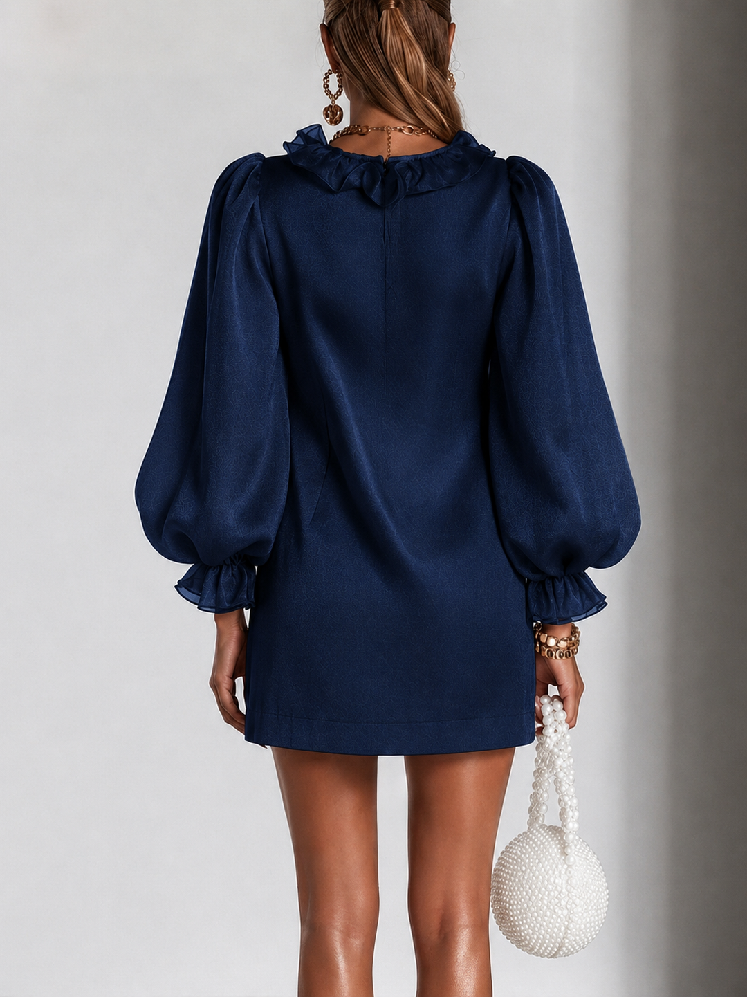 Antoinette | Mini Robe à Manches Bouffantes et Volants