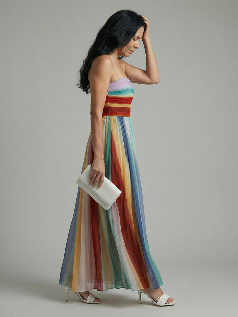 Maison Élise | Robe Maxi à Rayures Légères Sereine