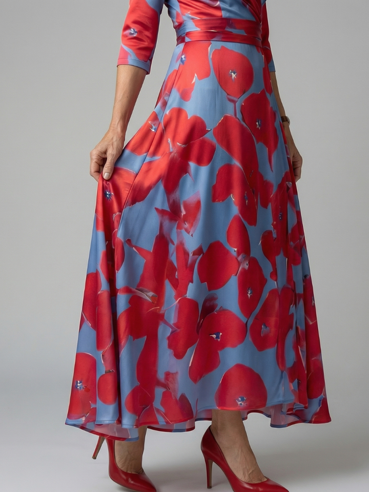 Maison Élise | Robe Midi Croisée à Col Celine