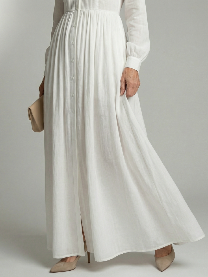 Lioren | Robe Longue Fluide Boutonnée