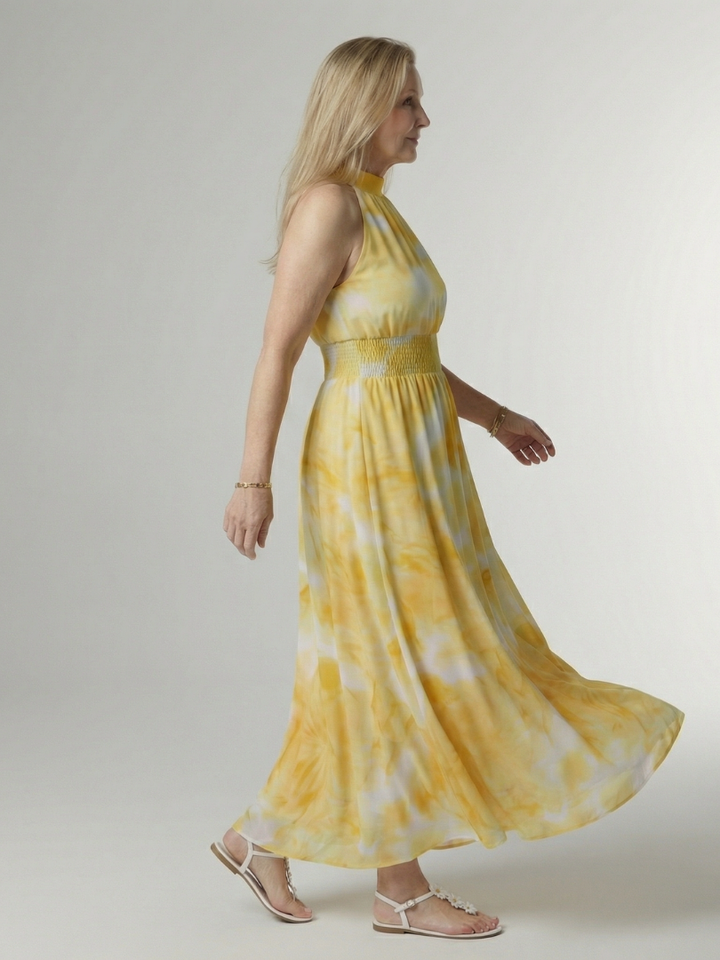 Maison Élise | Robe Midi à Encolure Halter Froncée Sylin