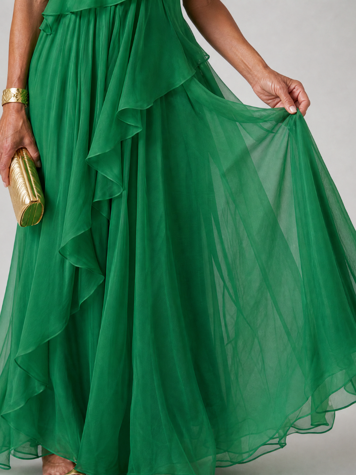 Tracey | Robe Longue Fluide à Volants