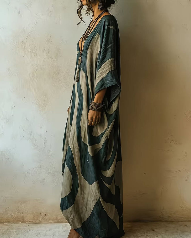 Maison Élise | Robe Maxi Abstraite pour Femmes