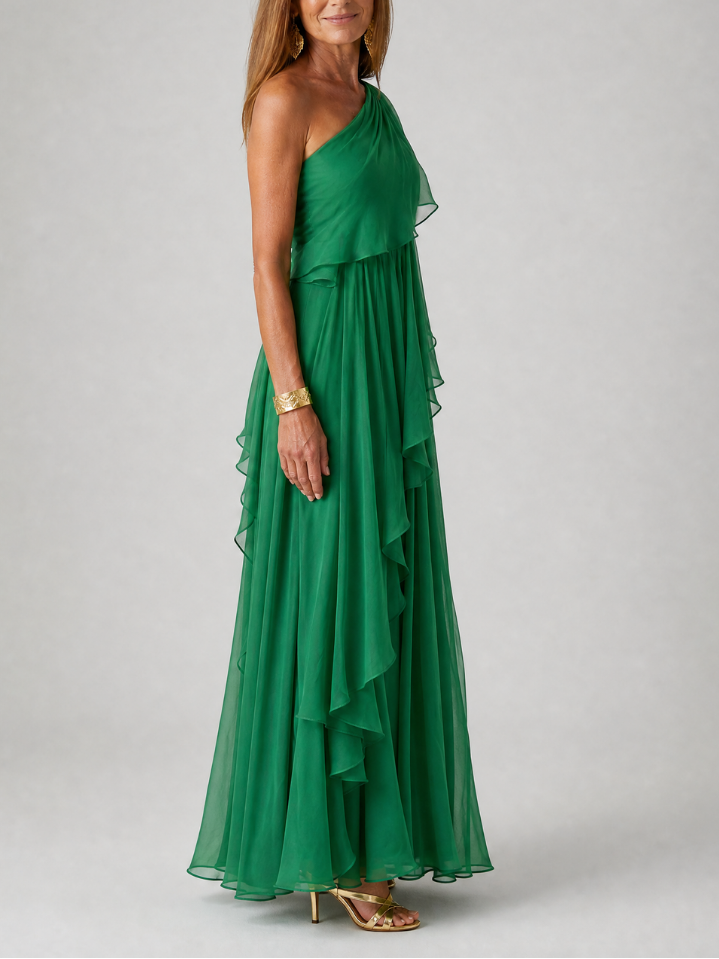 Tracey | Robe Longue Fluide à Volants