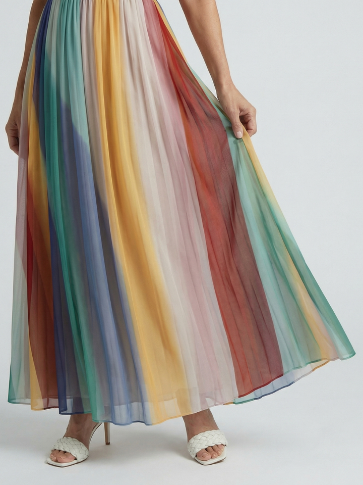 Maison Élise | Robe Maxi à Rayures Légères Sereine