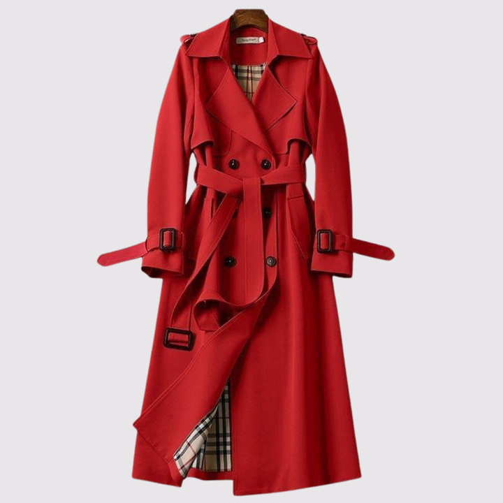 MAISON ELISE | TRANCHÉE MANTEAU LONGUE À CEINTURE POUR FEMMES