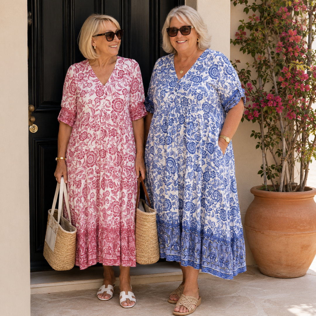 Keisha | Robe Fleurie Gracieuse à Col en V
