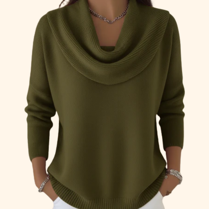 Barbara | Pull à Col Bénitier Drapé