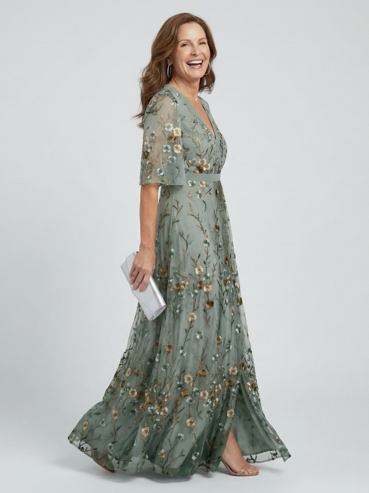 Maison Élise | Robe Maxi Halter Bloom Flow Selora