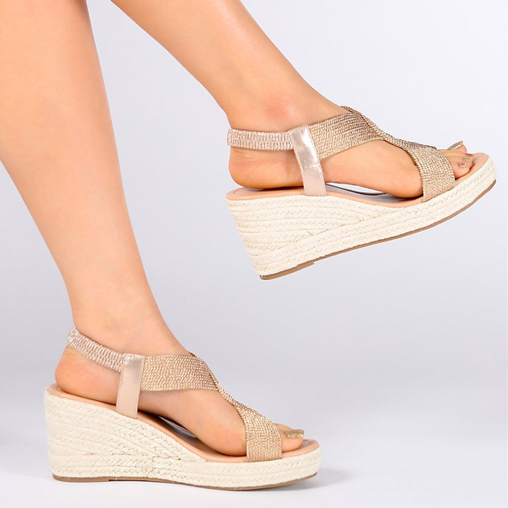SANDALES À TALON TRESSÉES POUR FEMMES