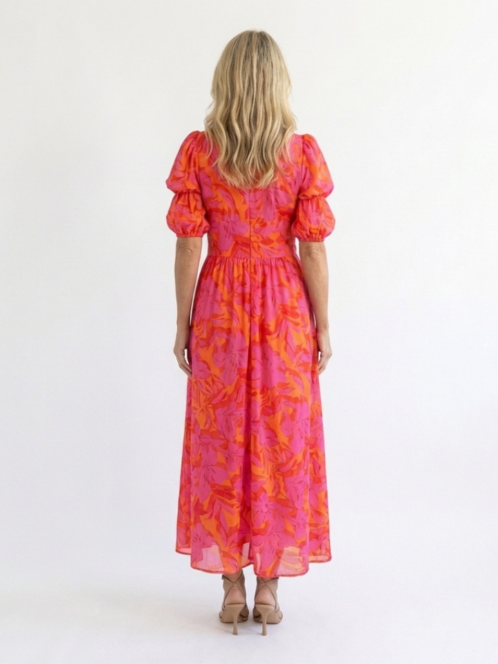 Maison Élise | Robe Midi à Manches Bouffantes Willow