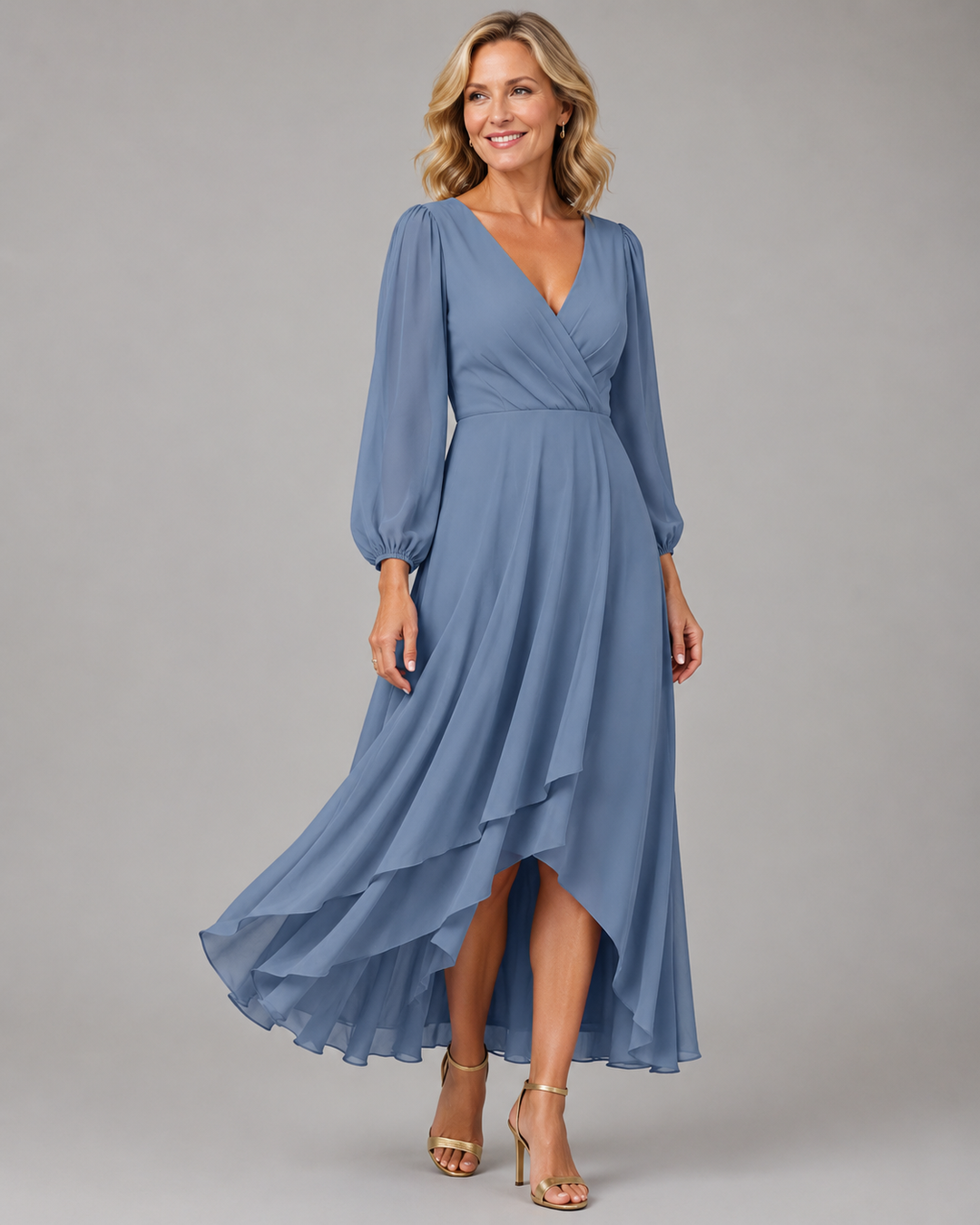 Mia | Robe Longue Élégante à Col en V