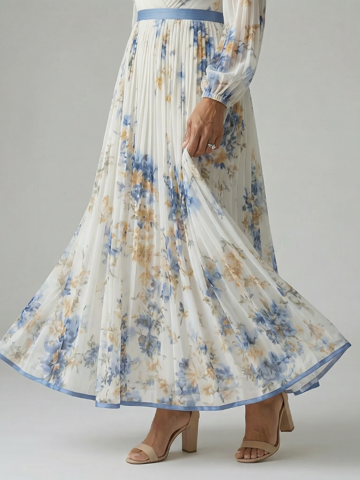 Maison Élise | Robe Midi Plissée à Enveloppe Rielle