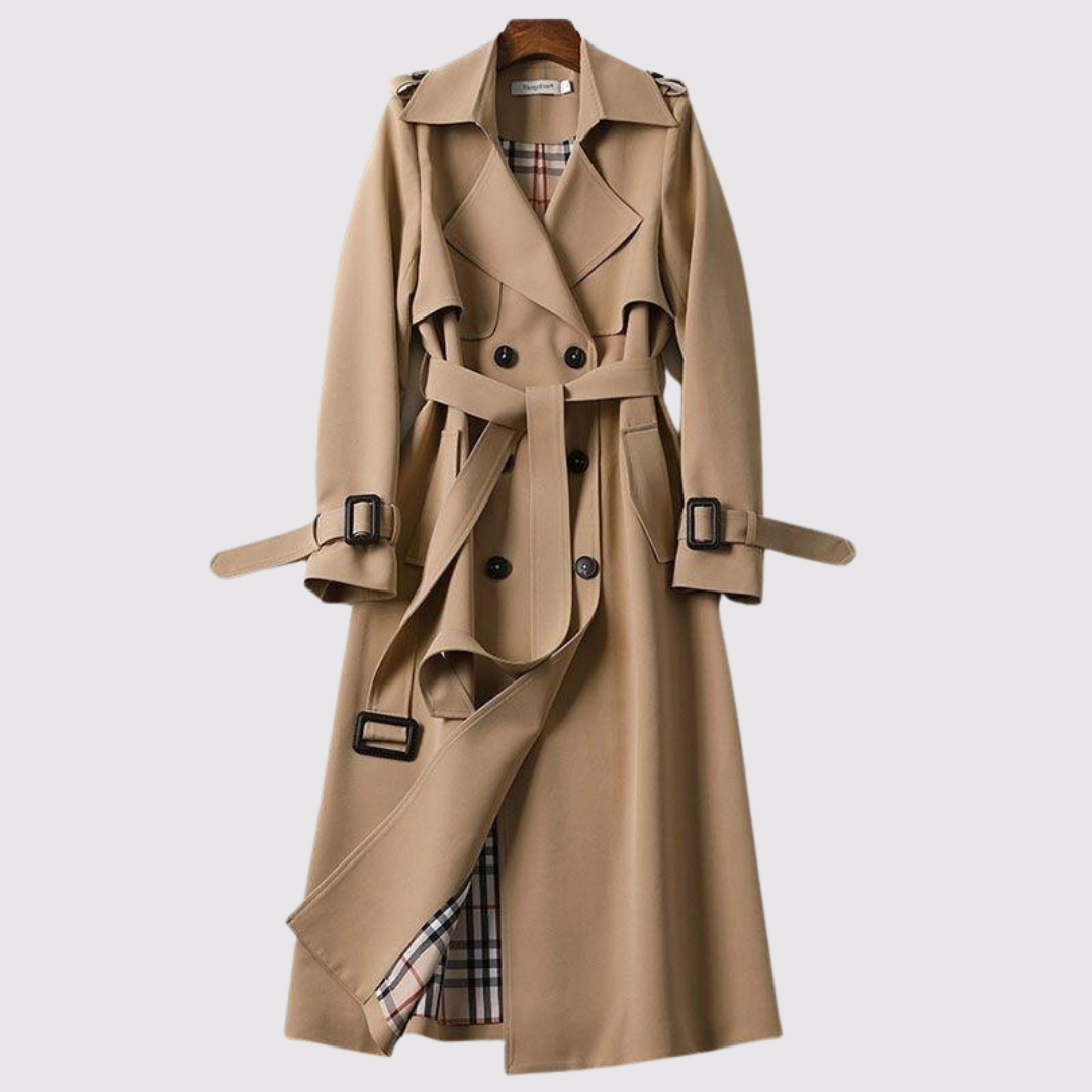 MAISON ELISE | TRANCHÉE MANTEAU LONGUE À CEINTURE POUR FEMMES