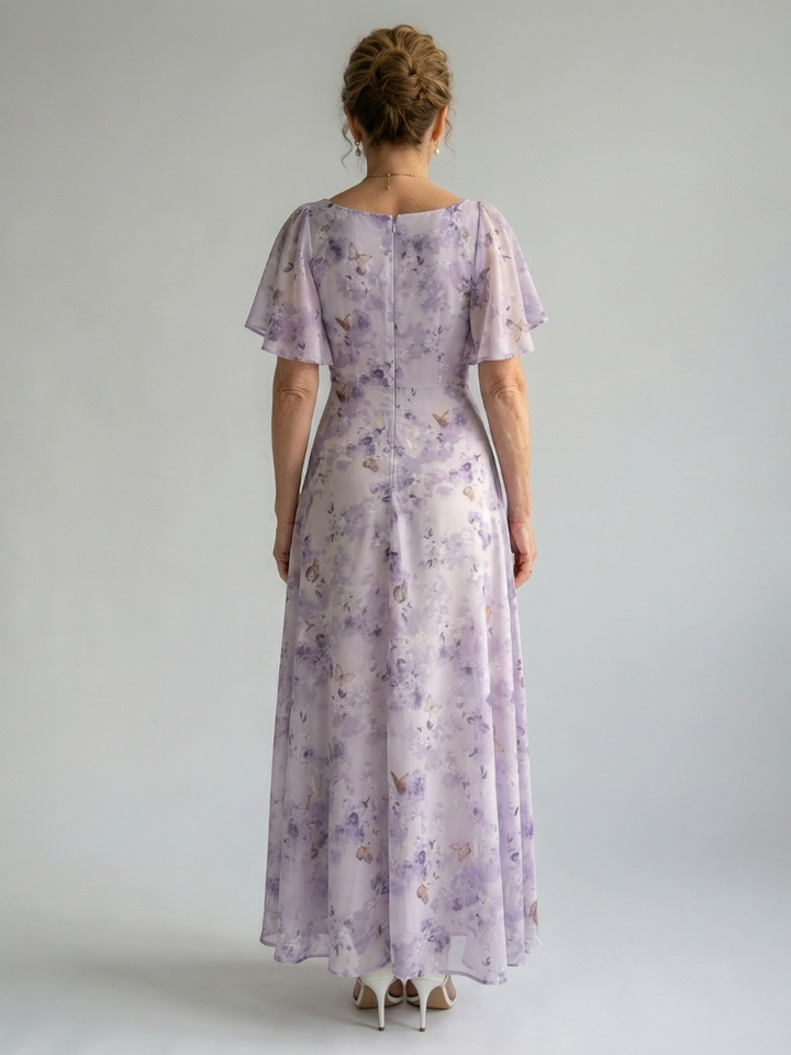 Maison Élise | Robe Midi à Manches Volantes Vaelis