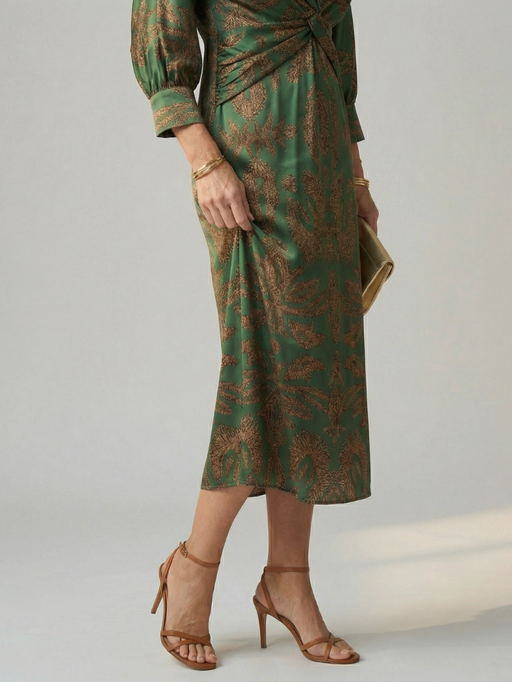 Maison Élise | Robe Midi Wrap Naturelle Lune