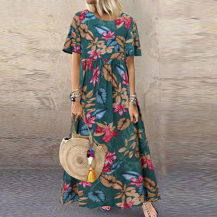 Lovi | Robe Midi Fleurie à Manches Papillon