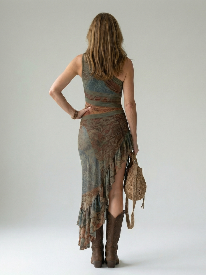 Maison Élise | Robe Midi Drapée Silencieuse Zalia