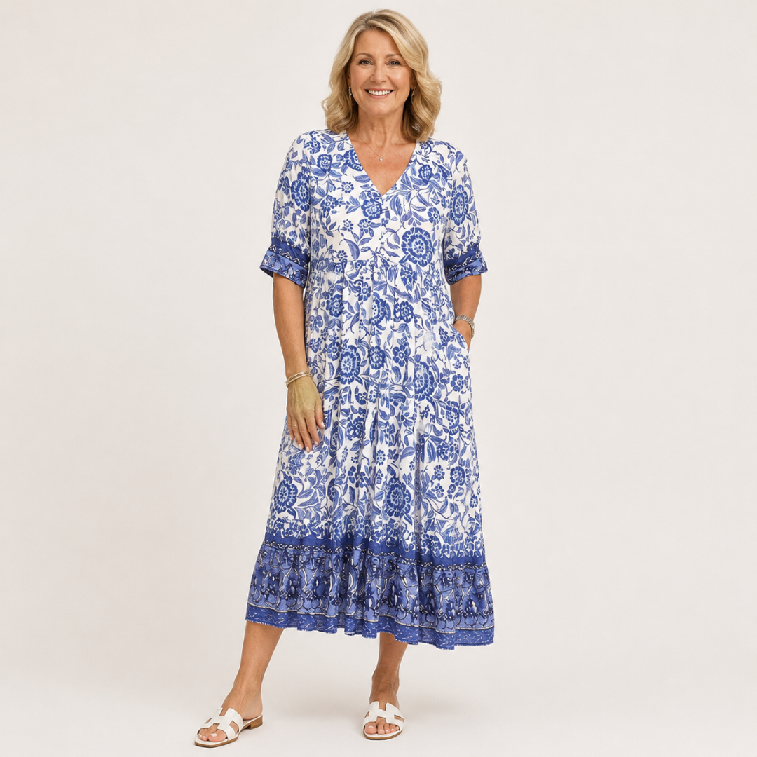 Keisha | Robe Fleurie Gracieuse à Col en V