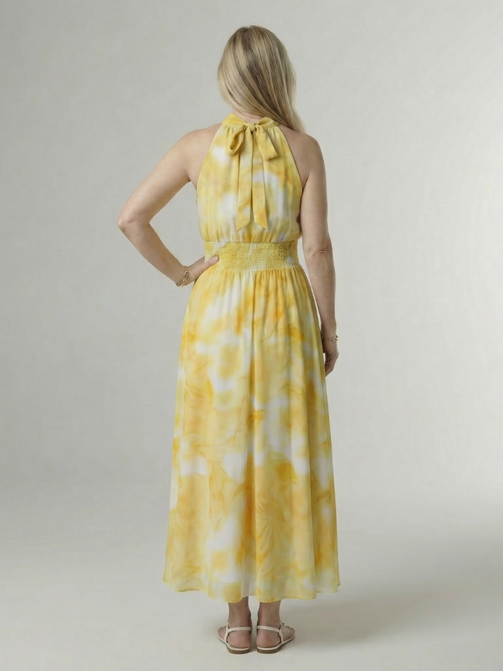 Maison Élise | Robe Midi à Encolure Halter Froncée Sylin