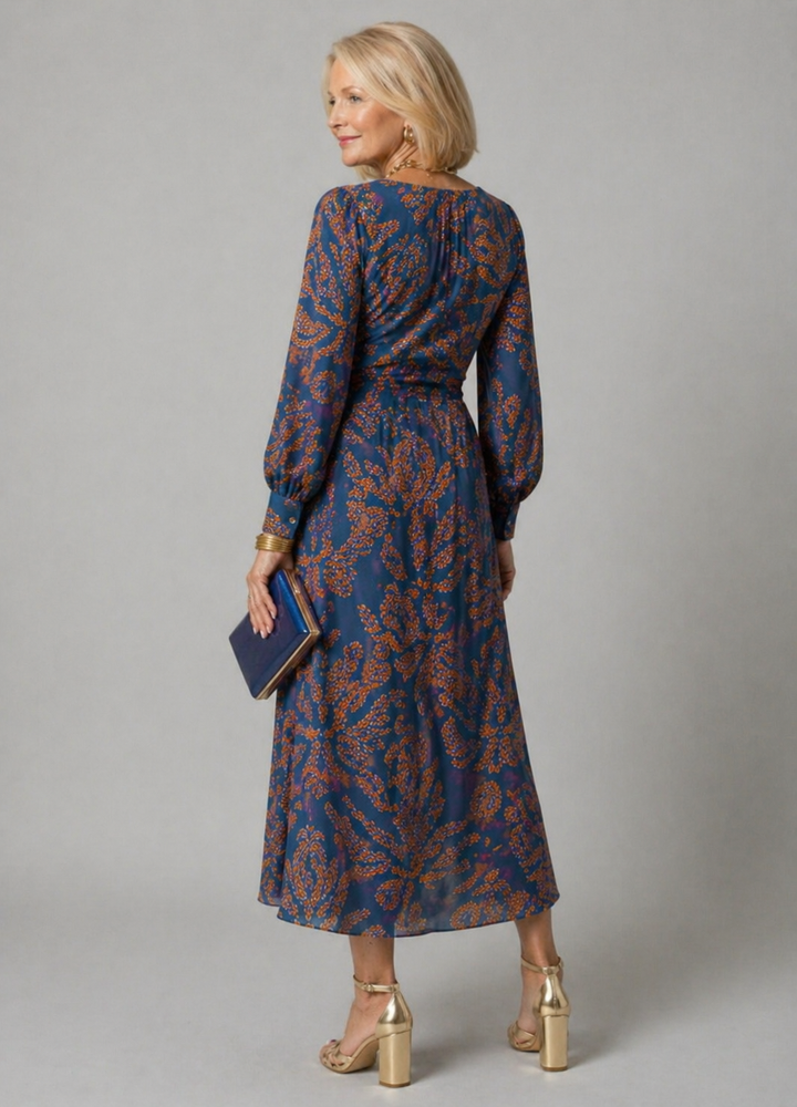 Dineke | Robe Fleurie à Manches Longues