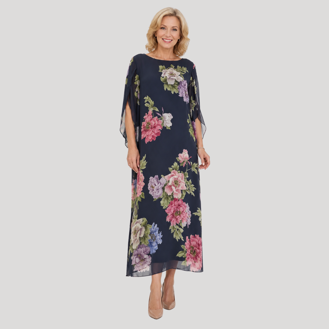 Elowen | Robe Longue Fleur de Minuit