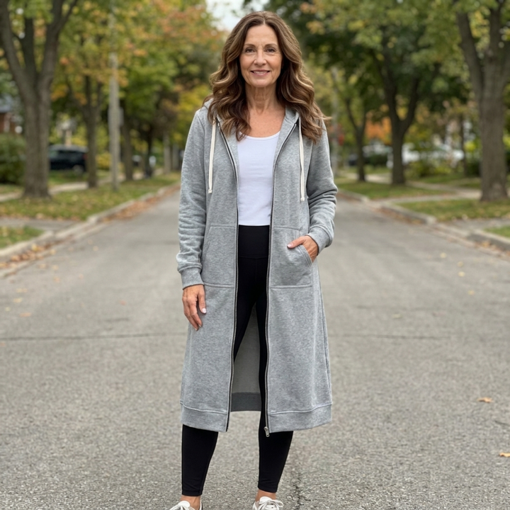 Brixley | Cardigan Long Zippé Coupe Décontractée