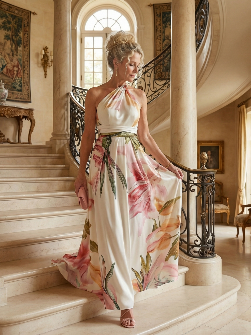 Amiel | Robe Longue Fleurie Légère