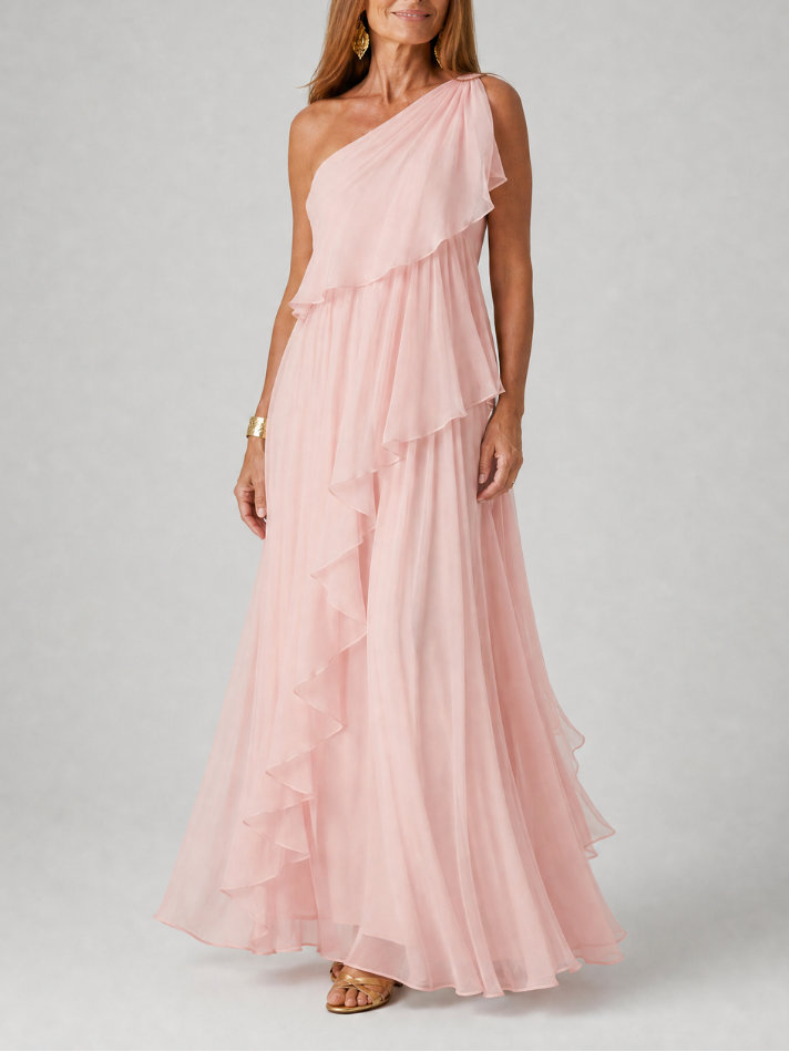 Tracey | Robe Longue Fluide à Volants